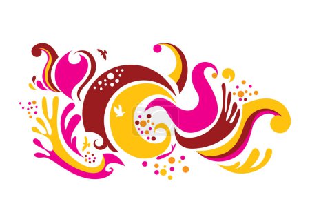 Illustration for A colorful abstract design with a swirly design - Royalty Free Image