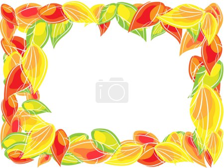 Ilustración de Fondo de otoño con hojas coloridas - Imagen libre de derechos