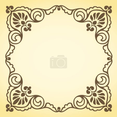 Illustration for Vector vintage frame with floral ornament - Royalty Free Image