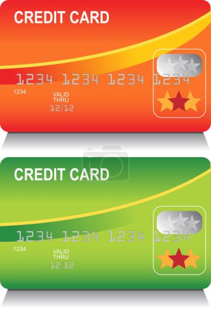Téléchargez les illustrations : Jeu de cartes de crédit vecteur - en licence libre de droit
