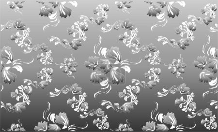 Ilustración de Patrón sin costuras de flores sobre fondo gris - Imagen libre de derechos