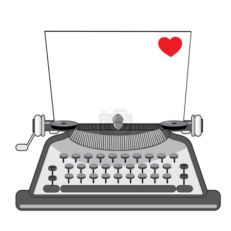 Illustration for Typewriter and heart symbol - Royalty Free Image