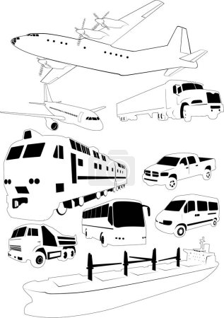 Illustration for The vector illustration of a set of transport - Royalty Free Image
