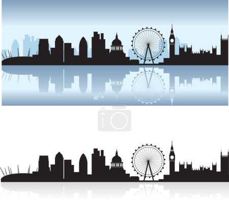 Illustration for London skyline two banners, vector illustration - Royalty Free Image