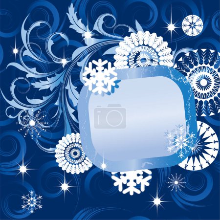 Illustration for Blue christmas frame, vector illustration - Royalty Free Image