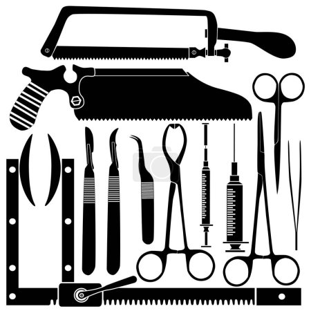 Illustration for Vector set of surgeon tools - Royalty Free Image