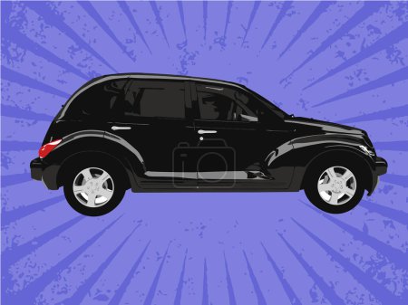 Téléchargez les illustrations : Illustration vectorielle de voiture noire - en licence libre de droit