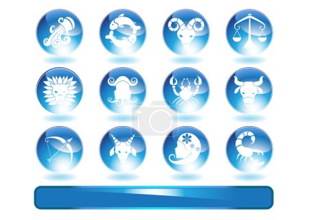 Illustration for Set of Zodiac icons - Royalty Free Image
