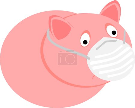 Illustration for Cute pig with mask - Royalty Free Image