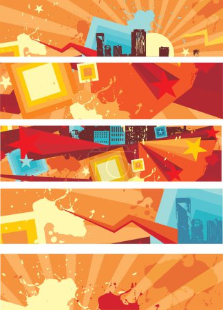 Illustration for Vector set of grunge banners for business - Royalty Free Image