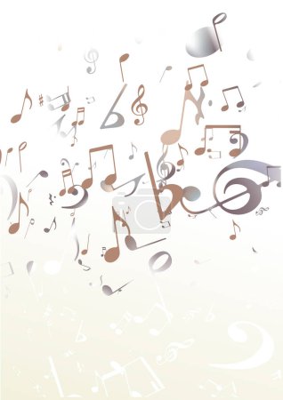 Illustration for Music notes on white background - Royalty Free Image