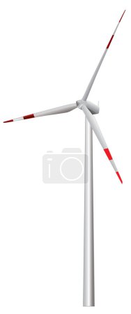 Illustration for 3 d illustration wind turbine on white background. isolated. - Royalty Free Image