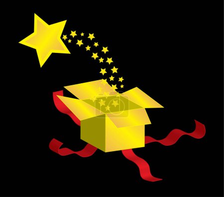 Ilustración de Caja de regalo con estrellas
. - Imagen libre de derechos
