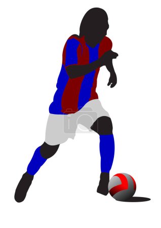 Illustration for Soccer player in action, vector - Royalty Free Image