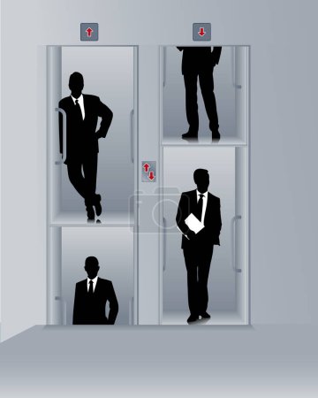 Illustration for Businessman in suit set of icons - Royalty Free Image