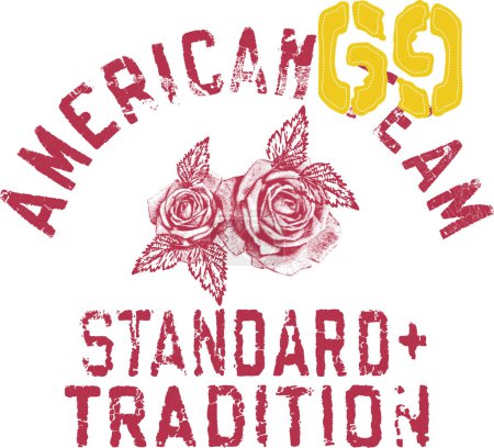 Téléchargez les illustrations : Emblème américain vintage grunge - en licence libre de droit