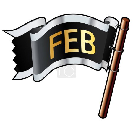 Illustration for Flag with feb vector illustration - Royalty Free Image