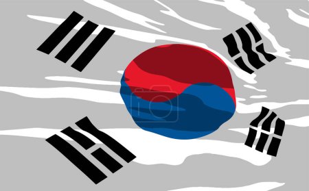 Ilustración de Bandera de Corea con símbolo nacional - Imagen libre de derechos