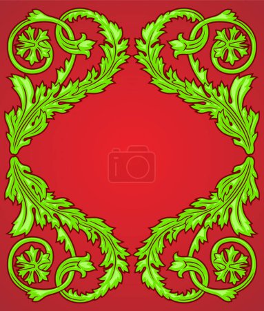 Illustration for Wreath with vintage style leaves. vector illustration. - Royalty Free Image