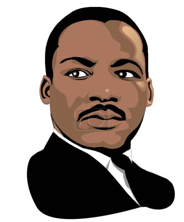 Illustration for Vector Martin Luther King for black history month or MLK day. - Royalty Free Image