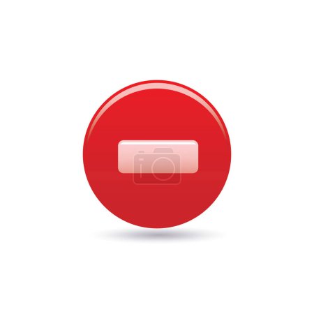 Illustration for Red stop button on  white background, vector illustration - Royalty Free Image