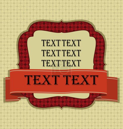 Illustration for Vintage background with text and ribbon. - Royalty Free Image
