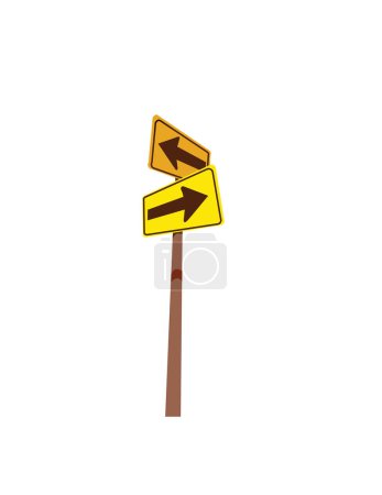 Illustration for Yellow arrows with right and left directions, vector - Royalty Free Image