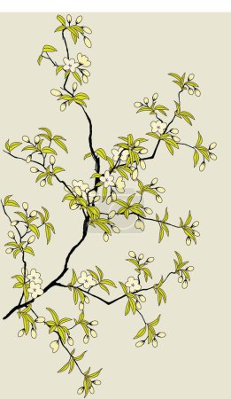 Illustration for Branch with flowers  vector illustration - Royalty Free Image