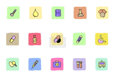 Illustration for Set of medical icons with different color - Royalty Free Image