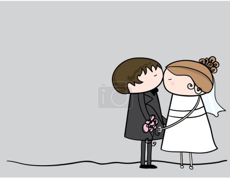 Illustration for Wedding couple cartoon vector illustration graphic design - Royalty Free Image