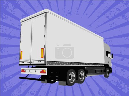Illustration for Truck cargo on a purple background - Royalty Free Image