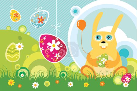 Téléchargez les illustrations : Illustration vectorielle du lapin de Pâques - en licence libre de droit