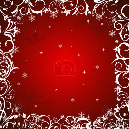Illustration for Red christmas background with stars - Royalty Free Image