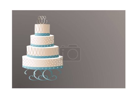 Téléchargez les illustrations : Illustration pour gâteau ou carte de mariage. - en licence libre de droit