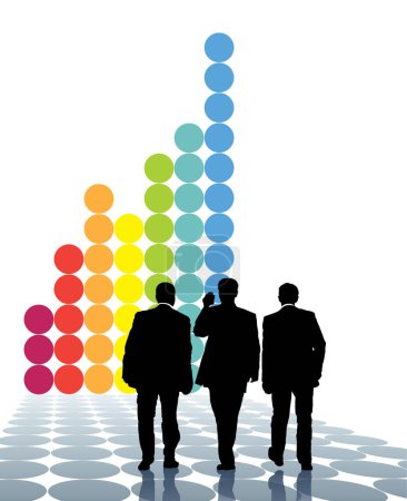Ilustración de Ilustración vectorial del equipo de negocios delante del gráfico - Imagen libre de derechos