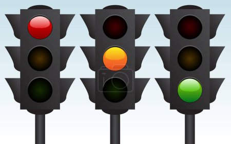 Illustration for Traffic lights set vector illustration - Royalty Free Image