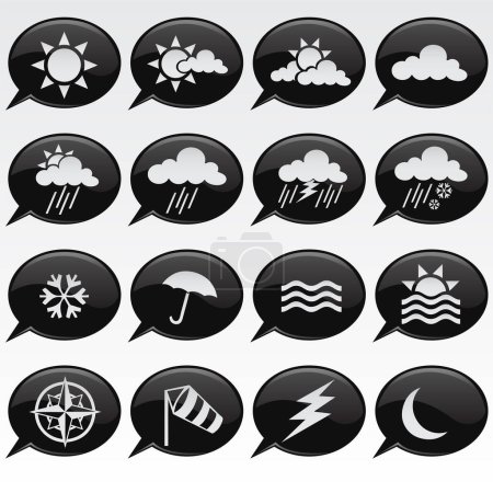 Téléchargez les illustrations : Ensemble d'icônes météo. Illustration vectorielle. - en licence libre de droit