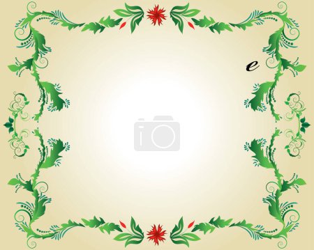 Téléchargez les illustrations : Cadre avec branches d'arbre de Noël, illustration vectorielle - en licence libre de droit