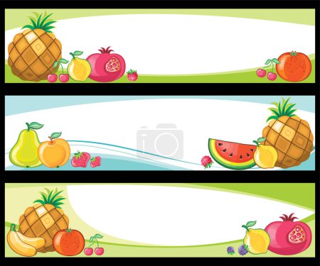 Illustration for Set of fruit banners - Royalty Free Image