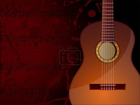 background with guitar   vector illustration 