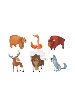 Téléchargez les illustrations : Jeu d'animaux illustration vectorielle - en licence libre de droit