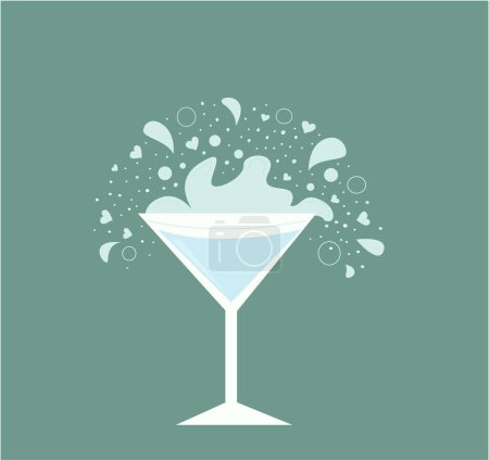 Illustration for Cocktail glass with splash - Royalty Free Image