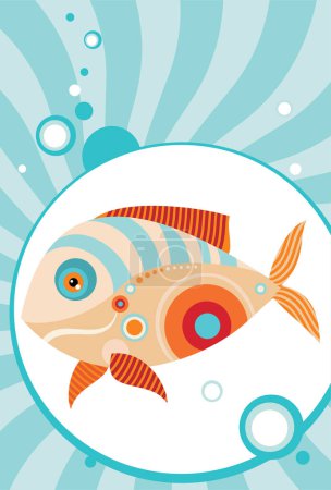 Illustration for Illustration of a fish with bubbles - Royalty Free Image