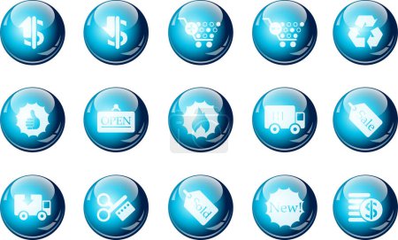 Illustration for Set of business icons, vector - Royalty Free Image