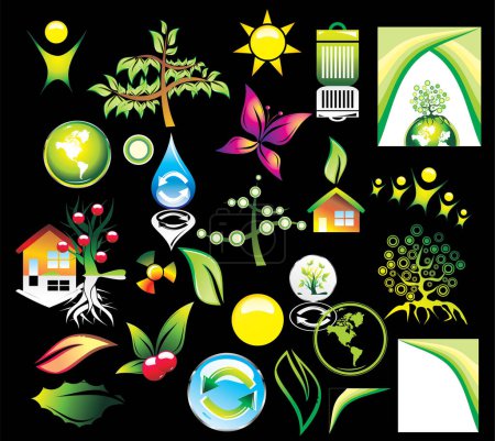 Illustration for Set of ecology icons - Royalty Free Image