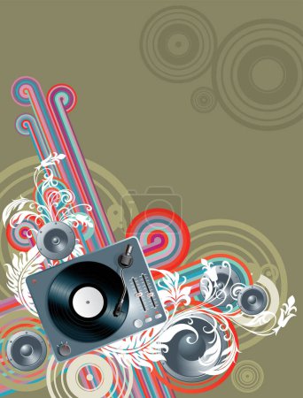 Ilustración de Grunge música concierto banner fondo, vector - Imagen libre de derechos