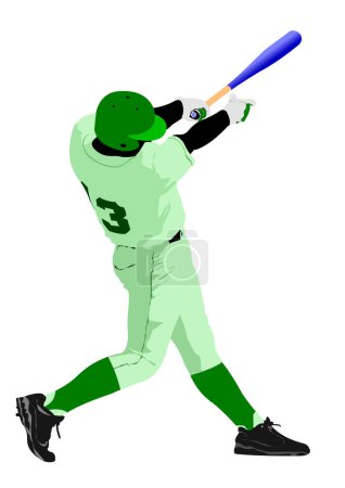 Illustration for Baseball player  vector illustration - Royalty Free Image