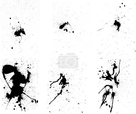 Ilustración de Set de salpicaduras de tinta negra - Imagen libre de derechos