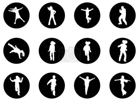 Illustration for Vector silhouette of a people dancing - Royalty Free Image