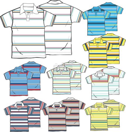 Ilustración de Vector conjunto de polo. t - camisas, camisas polo. - Imagen libre de derechos